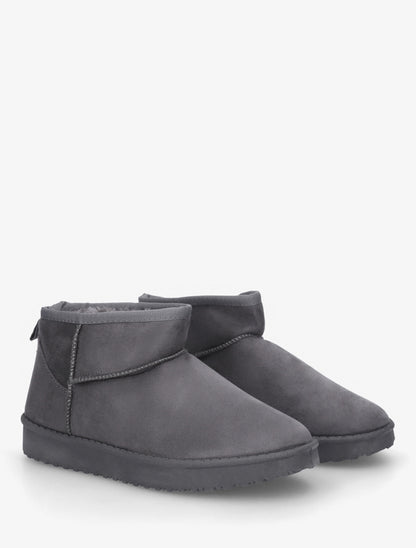 Boots basses fourrées en suédine - Gris foncé - 4