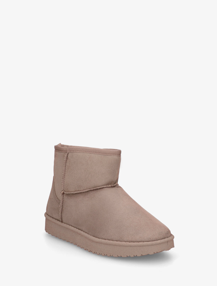 Low boots unies en suédine - Taupe - 2