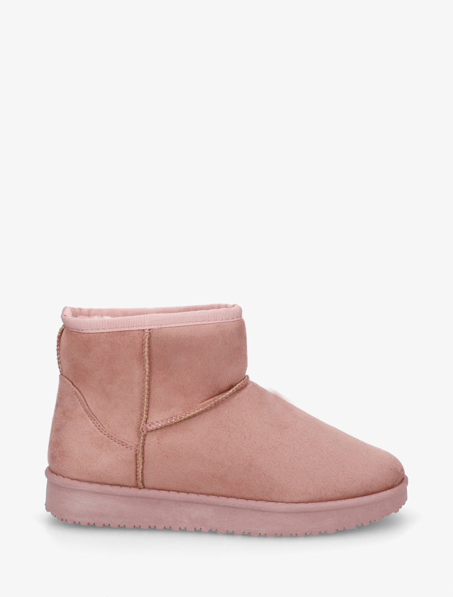 Low boots unies en suédine - Rose - 1