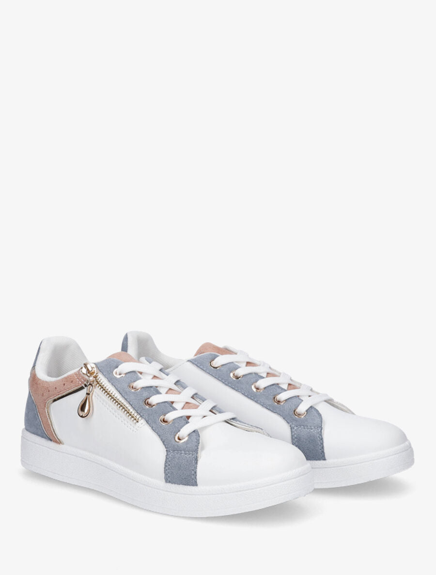 Sneakers à zip décoratif - Bleu - 4
