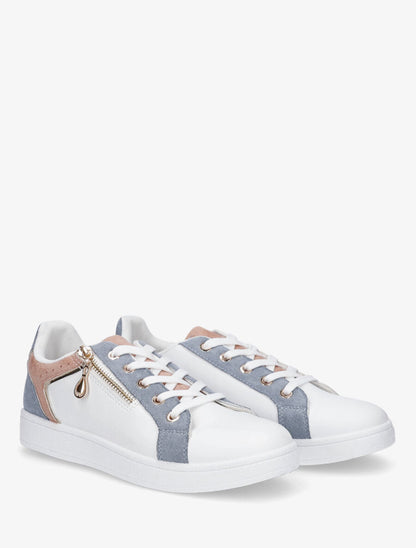 Sneakers à zip décoratif - Bleu - 4