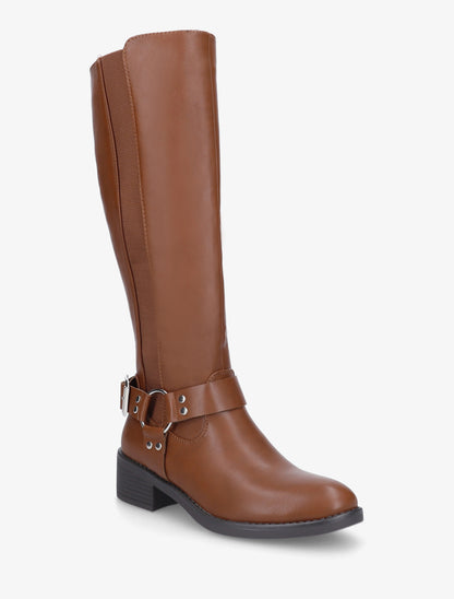 Botas estilo ecuestre con hebilla - Camello