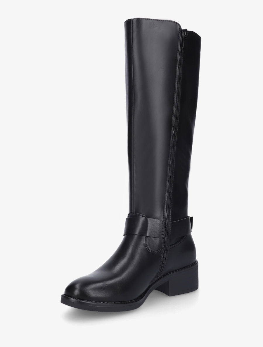 Bottes style cavalière à boucle - Noir - 3