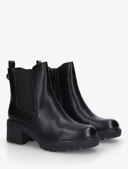 Bottines élastiquées en simili - Noir - 4