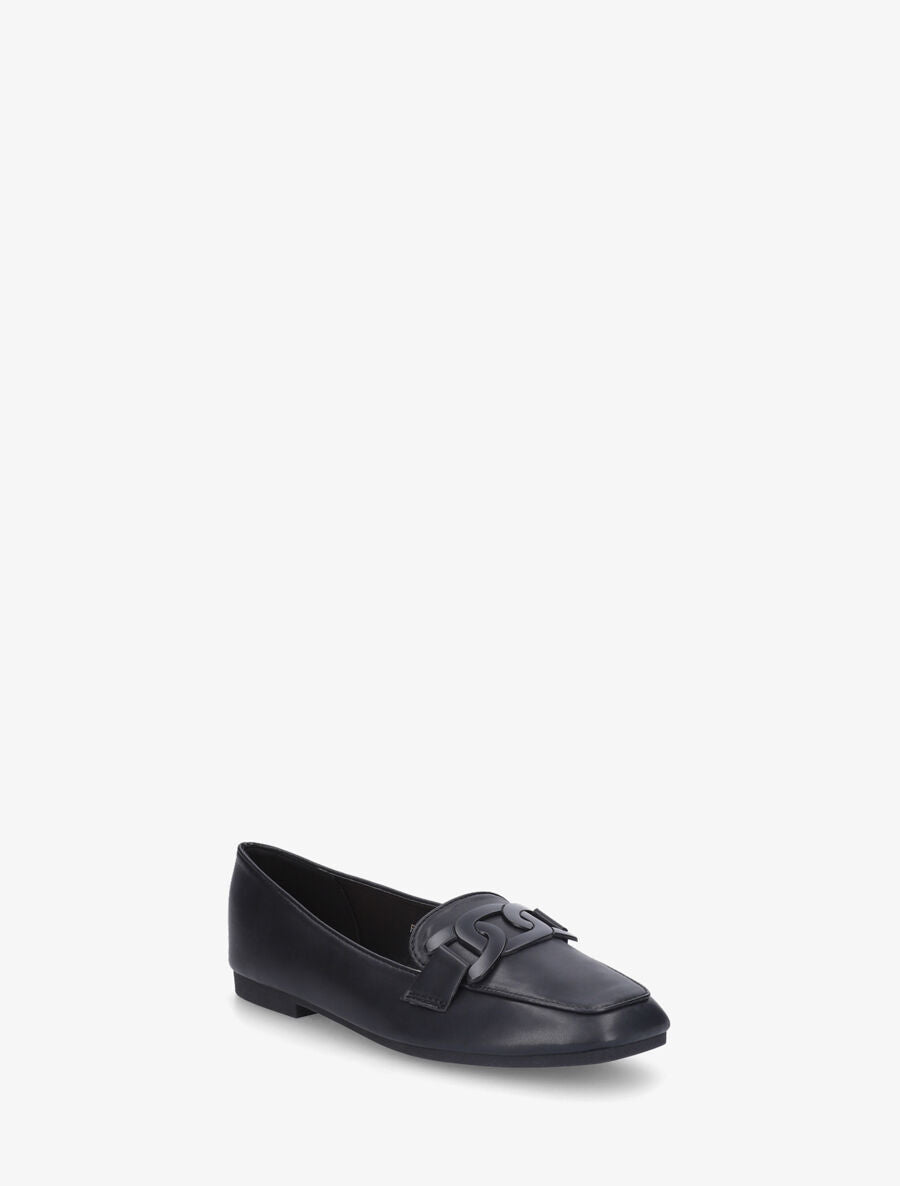 Mocassins bout carré à boucle - Noir - 2