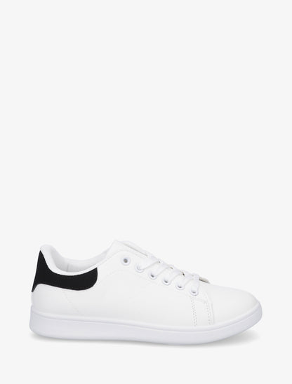 Baskets classiques en simili - Noir/blanc - 1