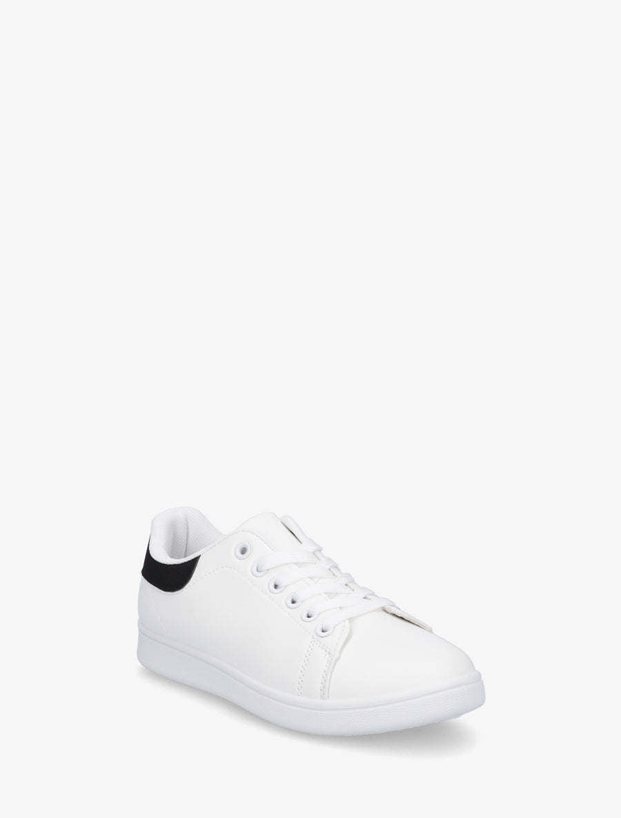 Baskets classiques en simili - Noir/blanc - 2