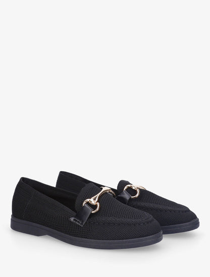 Mocassins en mesh à boucle décorative - Noir - 4
