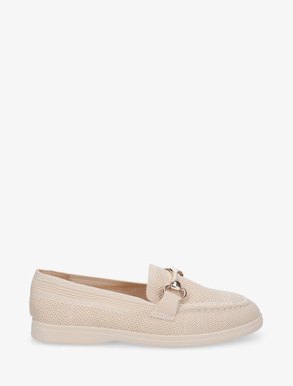 Mocassins en mesh à boucle décorative - Beige - 1