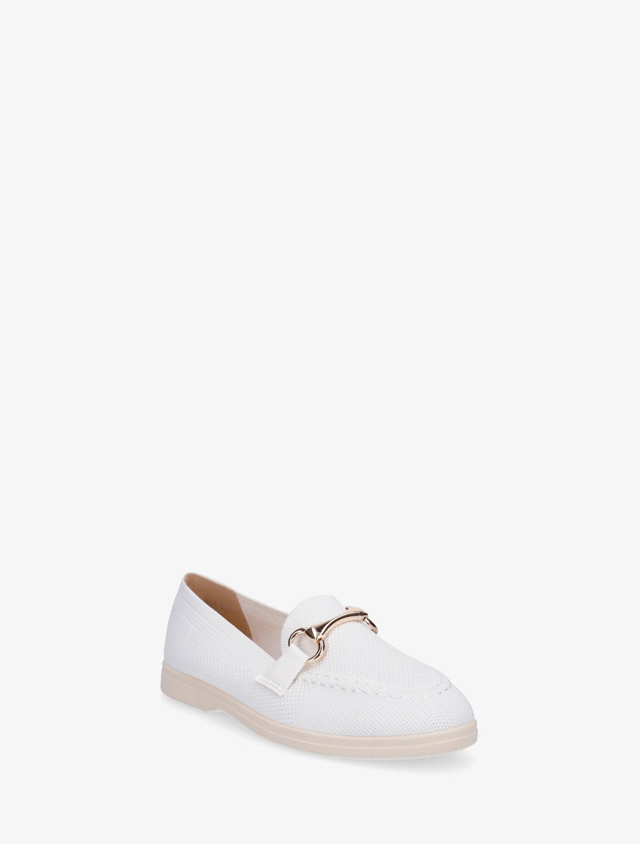 Mocassins en mesh à boucle décorative - Blanc - 2