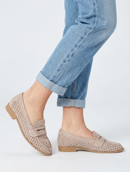 Mocasines calados de ante - Topo