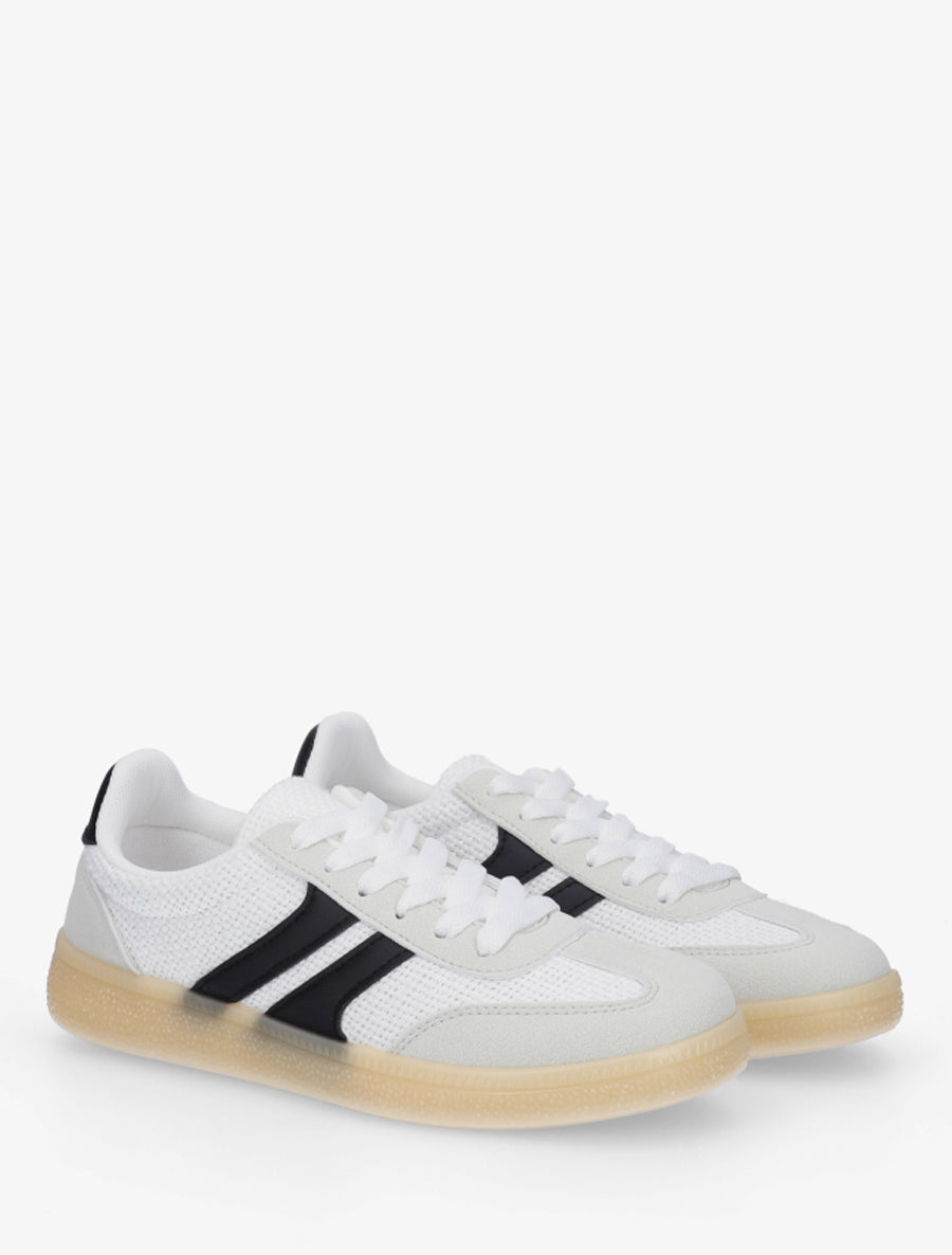 Baskets en toile et suédine - Gris clair - 4