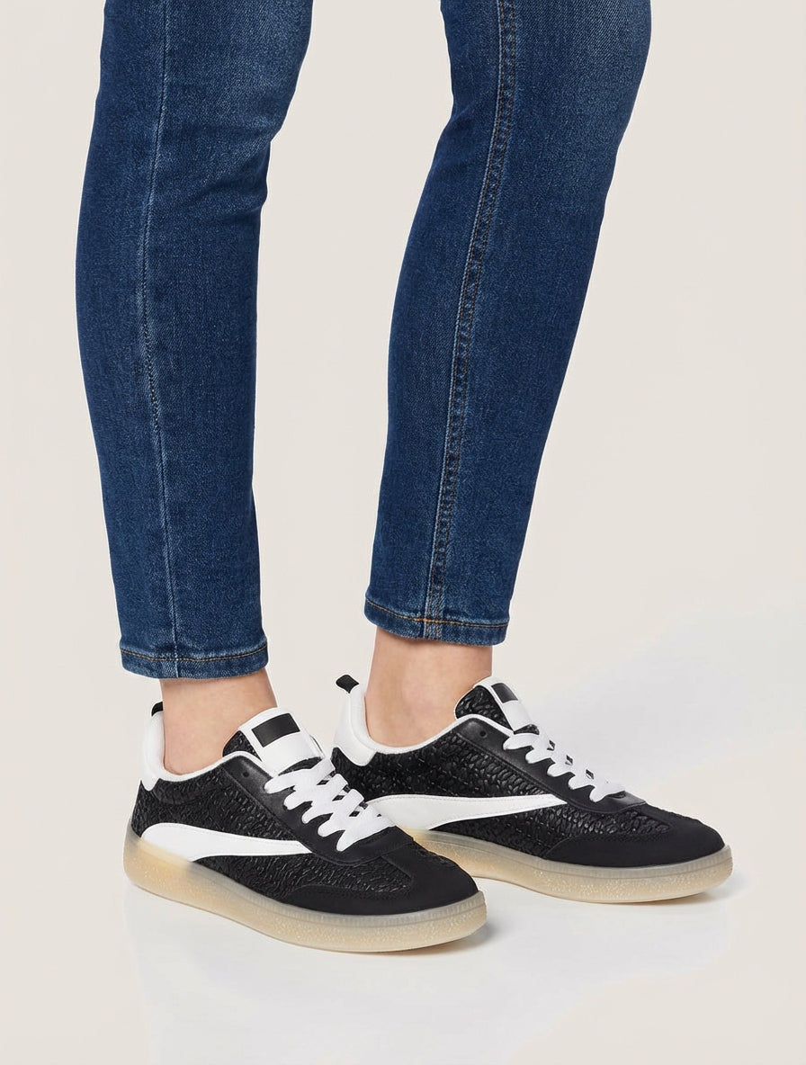 Zapatillas de imitación efecto trenzado - Negro