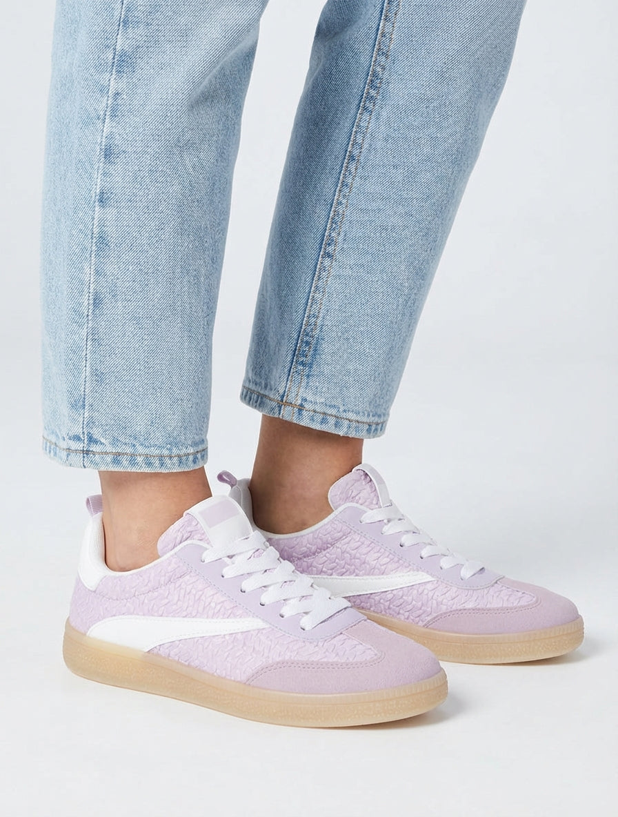 Zapatillas de imitación efecto trenzado - Lilas