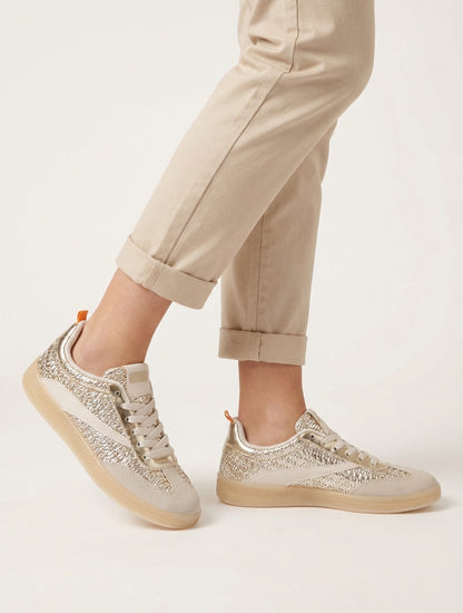 Zapatillas de imitación efecto trenzado - Oro