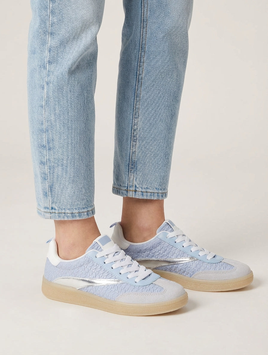 Zapatillas de imitación efecto trenzado - Azul cielo