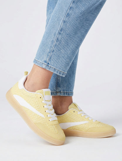 Zapatillas de imitación efecto trenzado - Amarillo