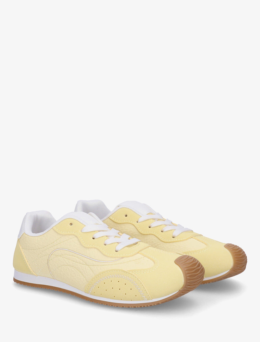 Sneakers texturés effet nubuck - Jaune - 4