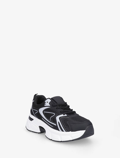 Baskets style running en toile - Noir - 2