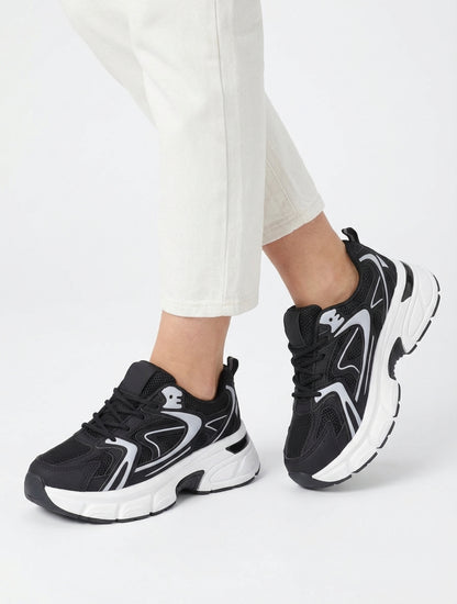 Zapatillas estilo running de lona - Negro