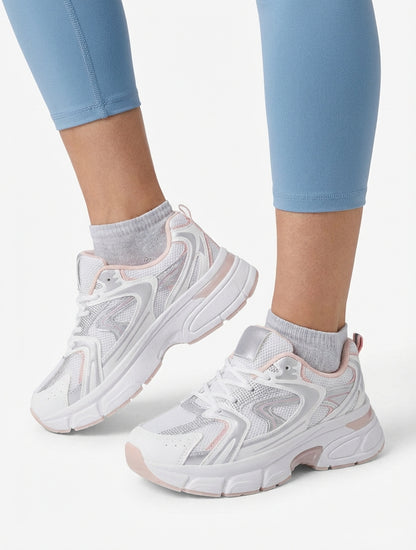 Zapatillas estilo running de lona - Blanco