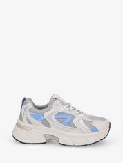 Baskets style running en toile - Gris - 1