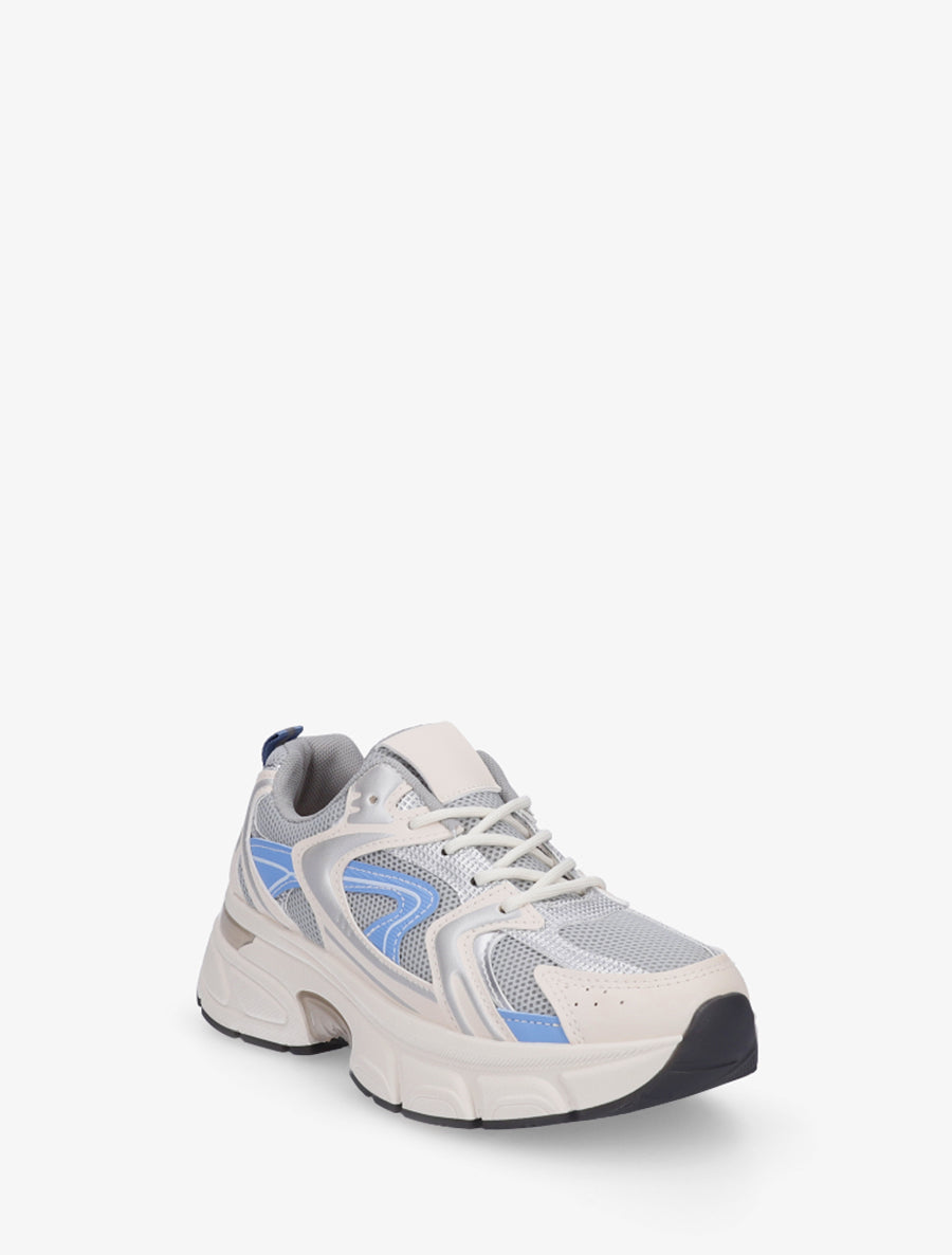 Baskets style running en toile - Gris - 2