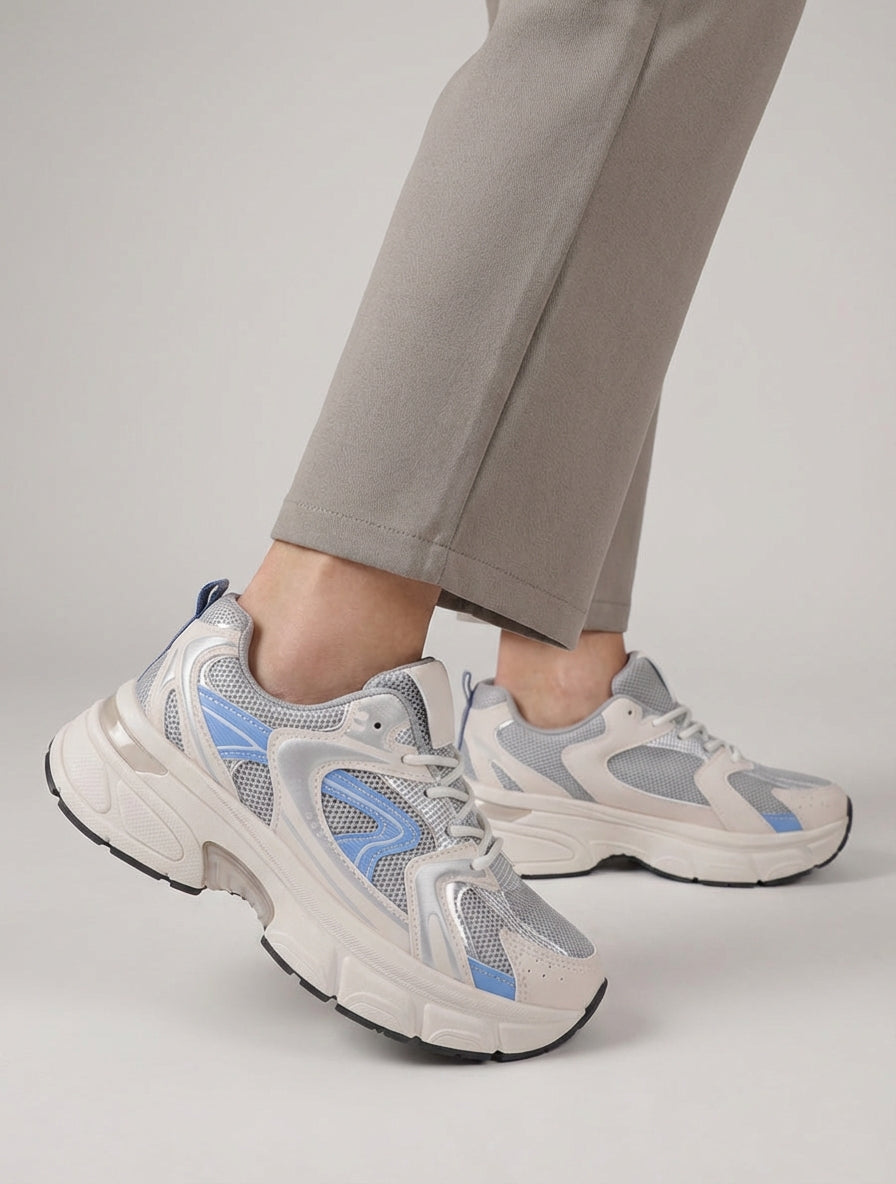 Zapatillas estilo running de lona - Gris