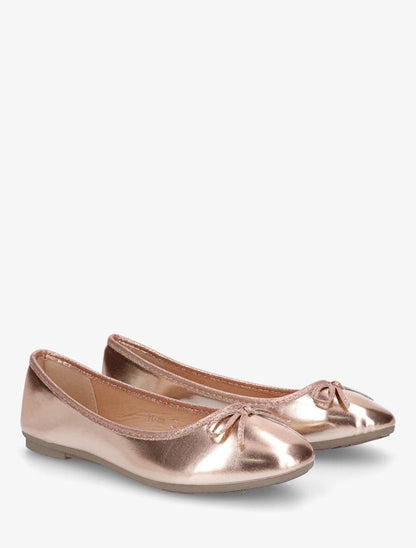 Ballerines en simili nacré noeud irisé - Rose gold - 4