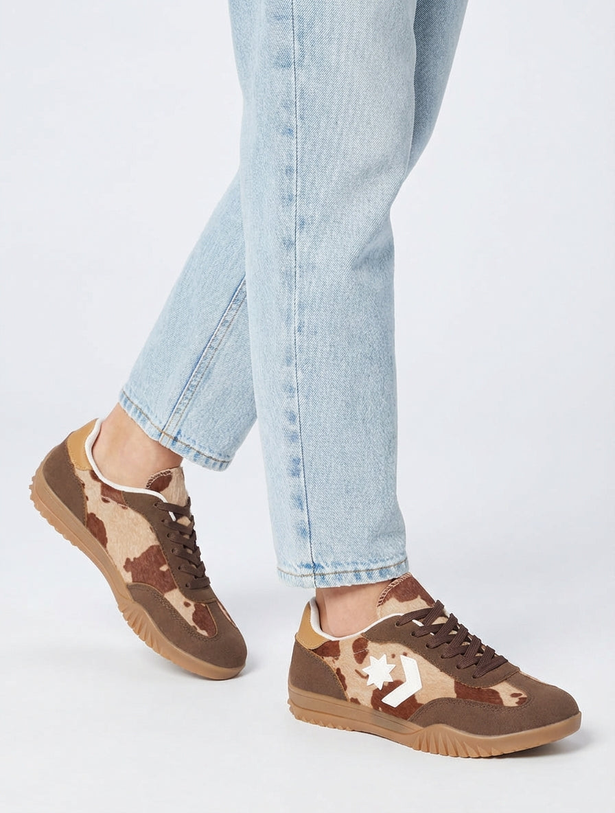 Zapatillas con inserción de estrella - Marrón