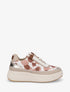Sneakers imprimés à semelle plateforme - Rose/marron - 1
