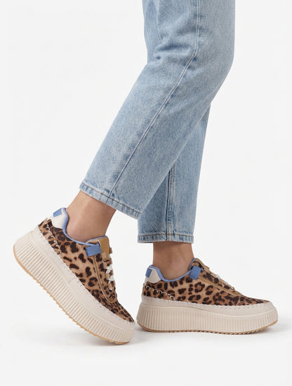 Zapatillas estampadas con suela de plataforma - Camello