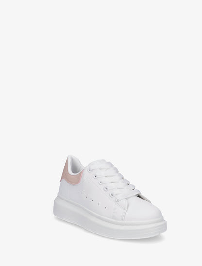 Baskets à contrefort contrastant - Blanc/rose - 2