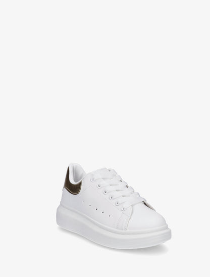 Baskets à contrefort contrastant - Blanc/or - 2