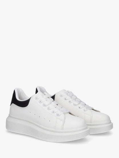 Baskets à contrefort contrastant - Blanc/noir - 4