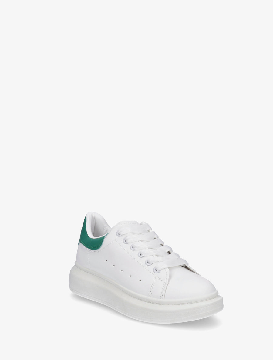 Baskets à contrefort contrastant - Blanc/vert - 2