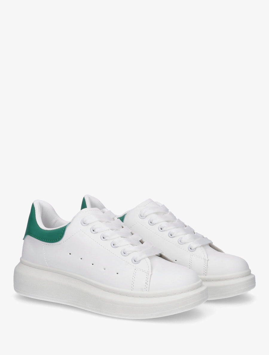 Baskets à contrefort contrastant - Blanc/vert - 4