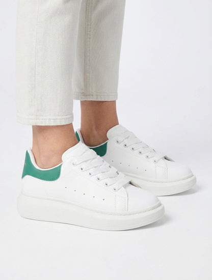 Zapatillas con contrafuerte contrastante - Blanco/verde