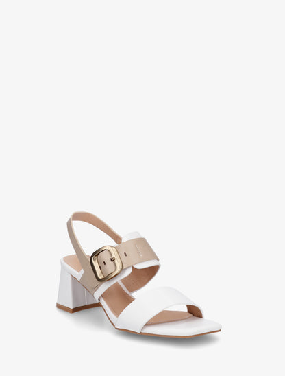 Sandales bicolore à talon - Blanc - 2