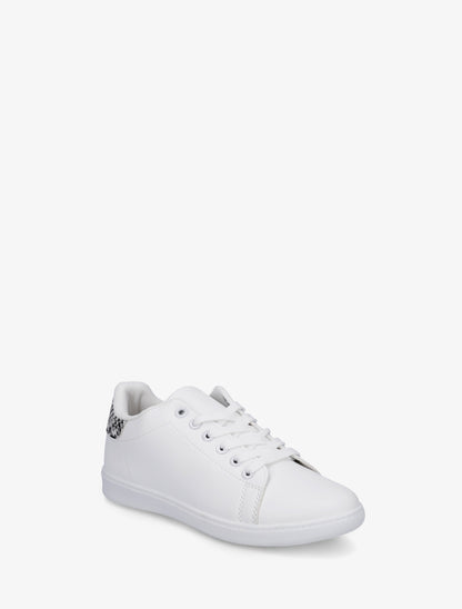Sneakers basiques en simili - Beige - 2