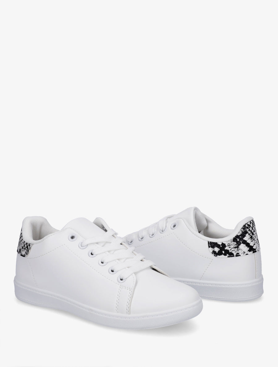 Sneakers basiques en simili - Beige - 4