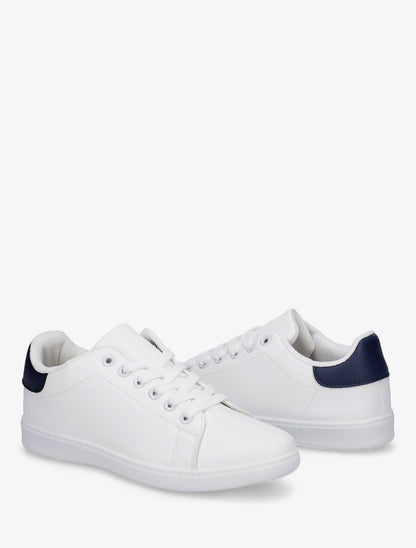 Sneakers basiques en simili - Marine - 4