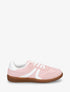 Sneakers bi-matière à semelle caoutchouc - Rose - 1