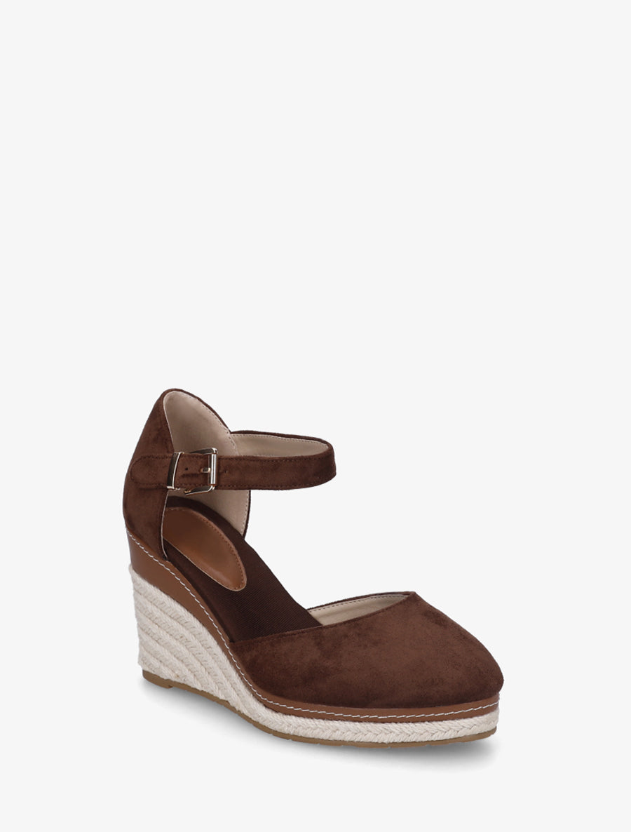 Espadrilles compensées en suédine - Marron - 2