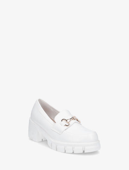 Mocassins chunky en simili - Blanc - 2