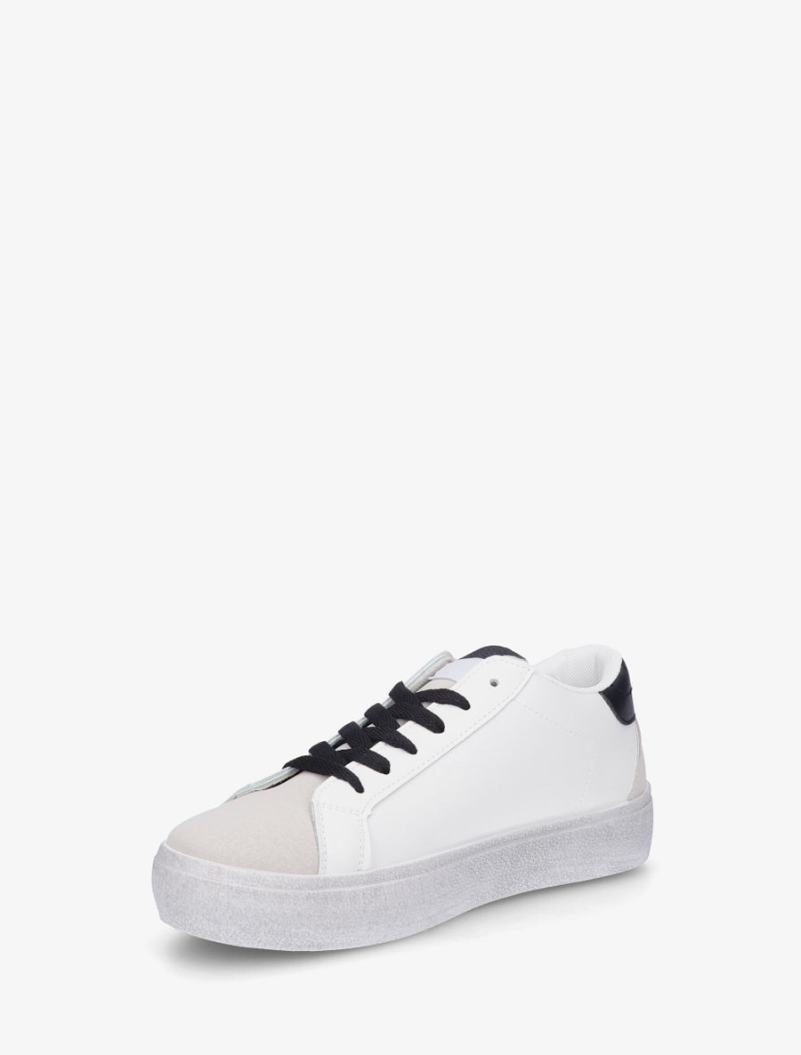 Sneakers floqués à semelle effet vintage - Gris - 3