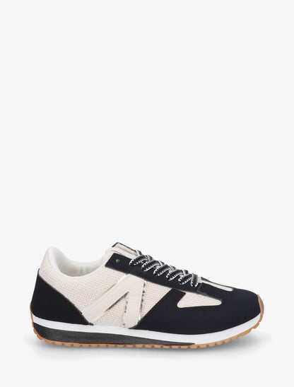 Baskets en toile tissée et simili - Noir - 1