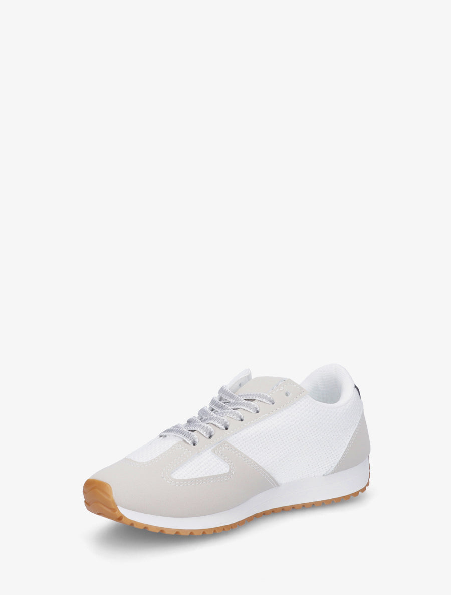 Baskets en toile tissée et simili - Blanc - 3