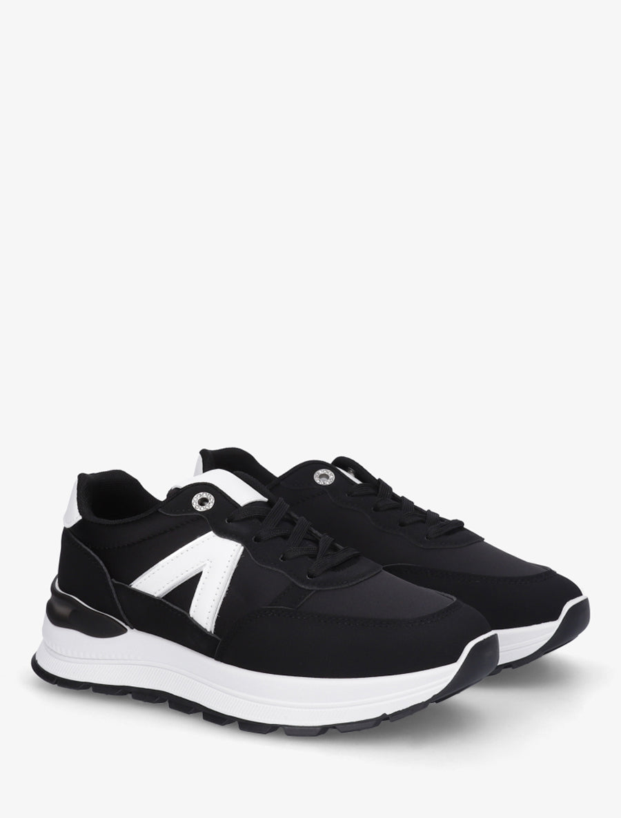 Baskets en simili et bandes contrastantes - Noir - 4