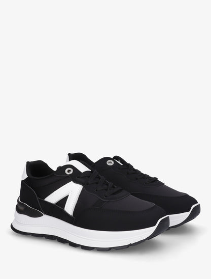 Baskets en simili et bandes contrastantes - Noir - 4